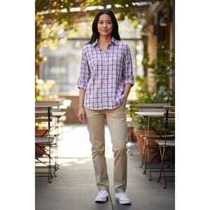 Columbia PFG Silver Ridge Plaid Button Down – Pink/Blue – Size L EUC